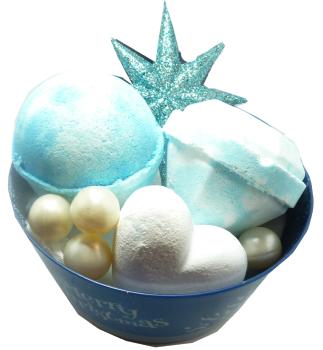 Corbeille de Noël Bleu Givré