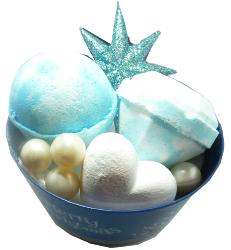 Corbeille de Noël Bleu Givré