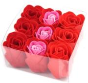 9 roses confettis de savon rouge