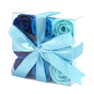 9 roses confettis de savon bleu